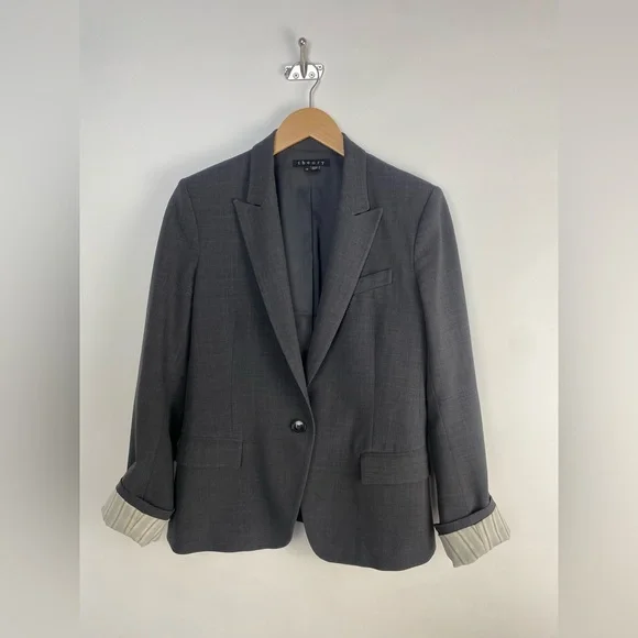 Theory Gabe B‎ 2 Urban Blazer, Size 10 Grey